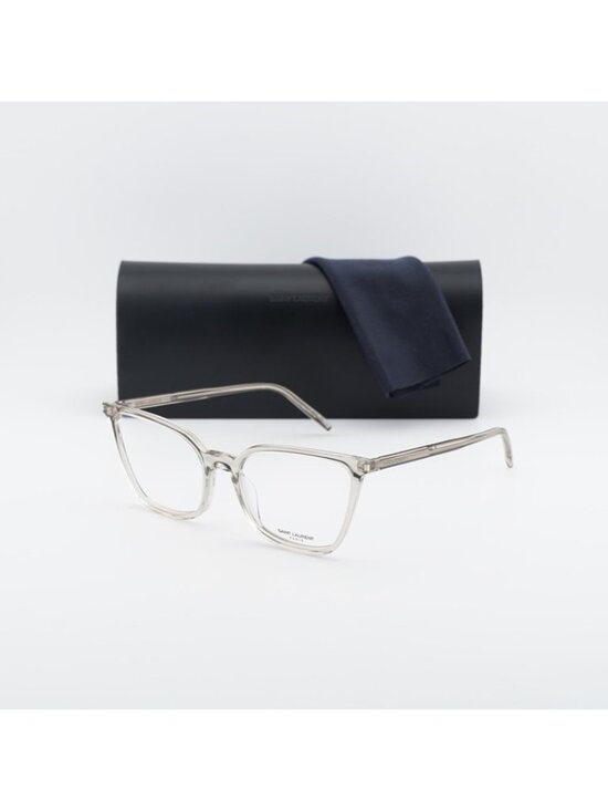 Saint Laurent SL669 001 Eyeglasses Shiny Beige 54mm Cat Eye Frame main image 7